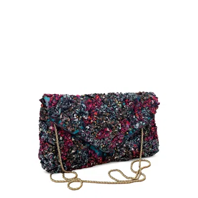 Dries Van Noten Envelope Clutch Bag In Blue/pink