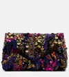 Dries Van Noten Envelope Medium Sequined Satin Clutch In Multi