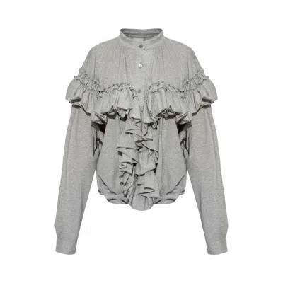Pre-owned Dries Van Noten Extra Jersey Blouse 'grey Melange' | Women's Size S In Gray