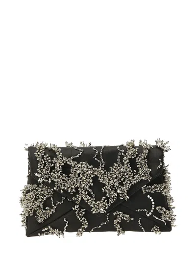 Dries Van Noten Fabric And Leather Pouch