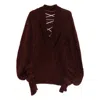 Dries Van Noten Tie Detail Sweater In Brown