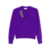 Dries Van Noten Cashmere Sweater Featuring Brooch Embellishment In Purple