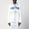 Dries Van Noten Faded Denim Shirt With Front Pockets In Light Blue