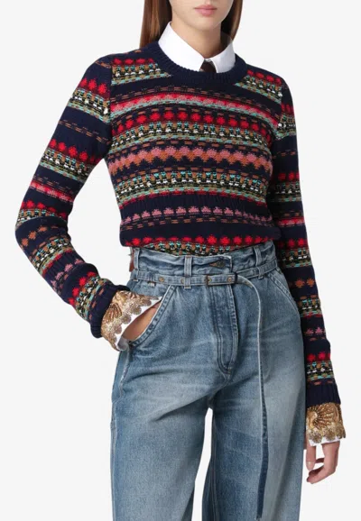 Dries Van Noten Fair Isle Jacquard Wool Sweater In Multi