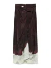 Dries Van Noten Draped Front Wrap Skirt With Floral Hem
