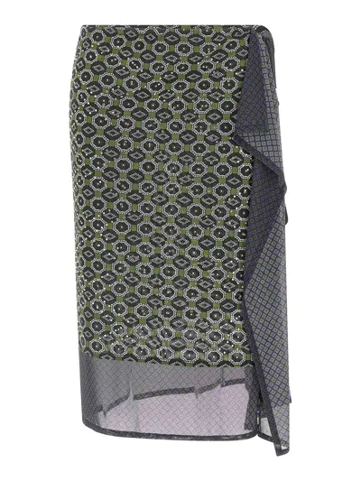 DRIES VAN NOTEN FALDA SEMILARGA - MULTICOLOR
