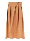 Dries Van Noten High Waist Midi Pleated Skirt In Brown