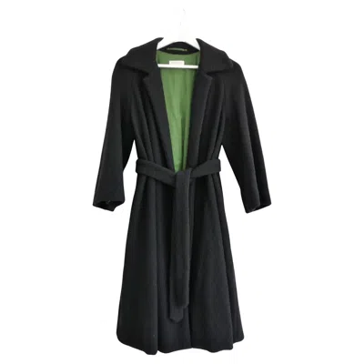 Pre-owned Dries Van Noten Fall 2005 Silk Lined Boucle Swing Coat In Black