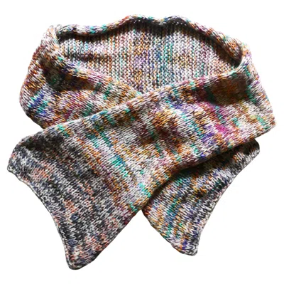 Pre-owned Dries Van Noten Fall 2008 Wool/paper Hand Knit Scarf In Gray