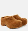 Dries Van Noten Shearling Cozy Slide Clogs In Brown