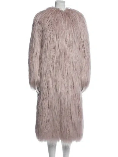 Pre-owned Dries Van Noten Faux Fur Coat In Pink