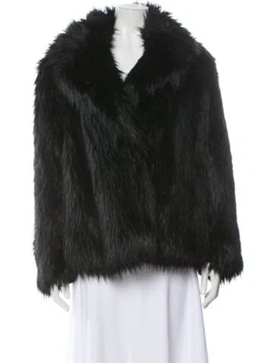 Pre-owned Dries Van Noten Faux Fur Jacket In Black