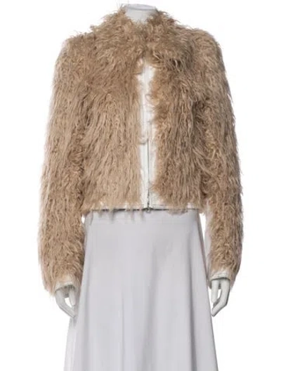 Pre-owned Dries Van Noten Faux Fur Jacket In Neutrals