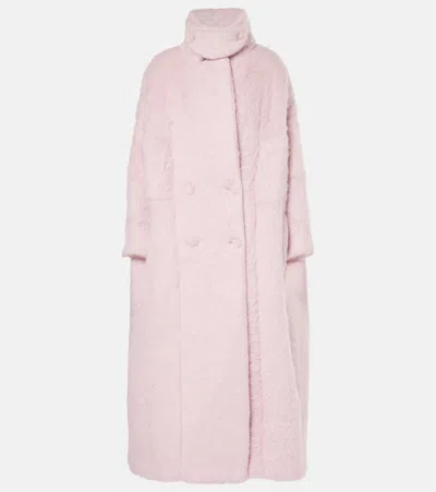 Dries Van Noten Faux Shearling Coat In Pink