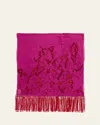 Dries Van Noten Embroidered Scarf In Fuchsia