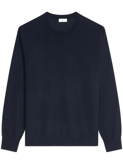 Dries Van Noten Fine-knit Merino-wool Jumper In Blue