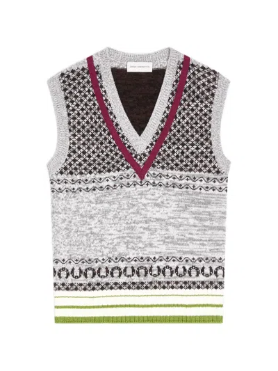 Dries Van Noten Fitted Cashmere Top In Grey
