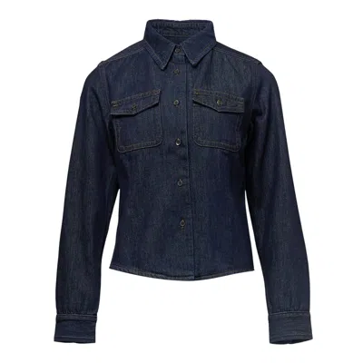 Dries Van Noten Fitted Denim Shirt In Blue