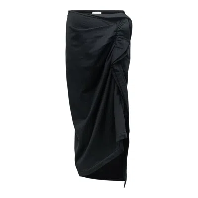Dries Van Noten Fitted Drapped Skirt In Black