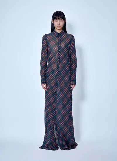 Dries Van Noten Fitted Floor-length Shirt Dress In Multi