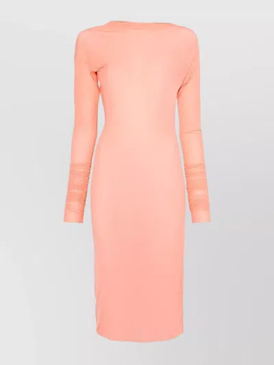 DRIES VAN NOTEN FITTED MIDI DRESS LONG SLEEVES