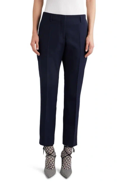 Dries Van Noten Fitted Twill Ankle Pants In Navy 509