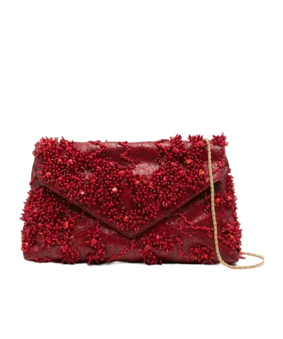 Dries Van Noten Flap Clutch In Scarlet