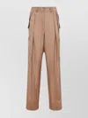 Dries Van Noten Flap Pocket Pleated Viscose Trousers