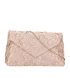 Dries Van Noten Chain Strap Crinkled Texture Envelope Flap Metallic Finish Pleated Fabric Shoulder Bag In Pink