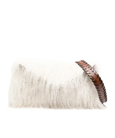 Dries Van Noten Flap Shoulder Bag In White