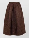 Dries Van Noten Flared High-waisted Skirt Metallic Sheen In Brown