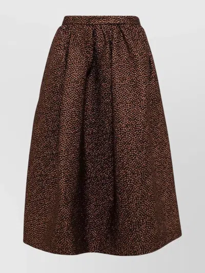 Dries Van Noten Flared High-waisted Skirt Metallic Sheen