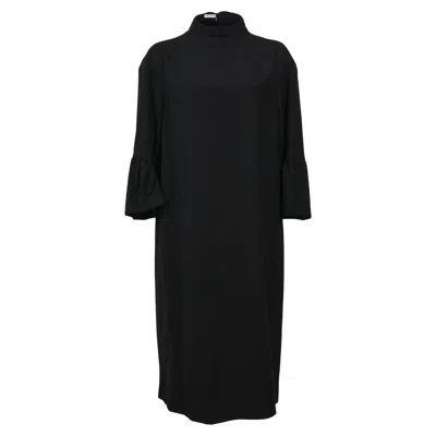 Dries Van Noten Flared Sleeve Hem Dress In Black Polyester