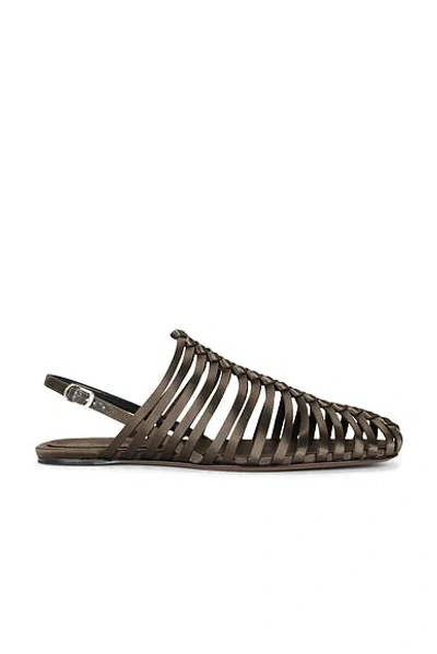 Dries Van Noten Flat Square Toe Open Ballerina Flat In Brown