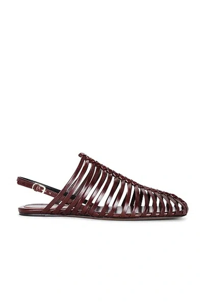 Dries Van Noten Flat Square Toe Open Ballerina Flat In Red
