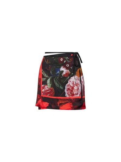 Dries Van Noten Flemish Painting-print Viscose Wrap Mini Skirt