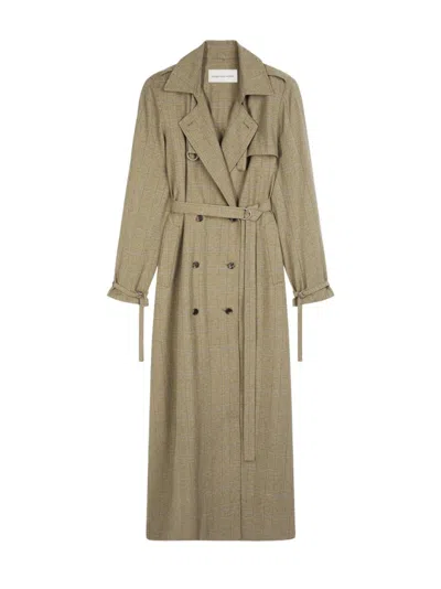 DRIES VAN NOTEN FLOOR-LENGTH TRENCH COAT, WITH A LOOSE FIT, IN PRINCE OF WALES CHECK.