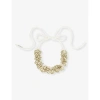Dries Van Noten Womens Jade Floral Bead-embellished Woven Necklace