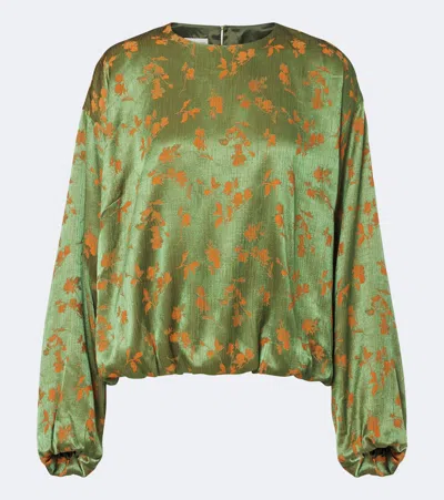 Dries Van Noten Floral Blouse In Green