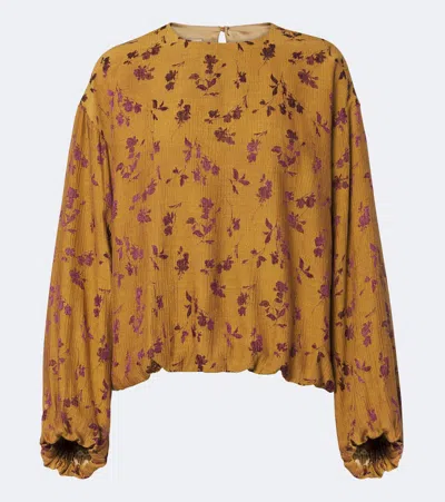 Dries Van Noten Floral Blouse In Yellow