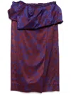 Dries Van Noten Santi Archive Floral Jacquard Satin Peplum Skirt In Red