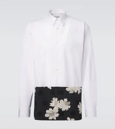 Dries Van Noten Floral Cotton-blend Poplin Shirt In White