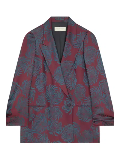 DRIES VAN NOTEN FLORAL DOUBLE-BREASTED BLAZER