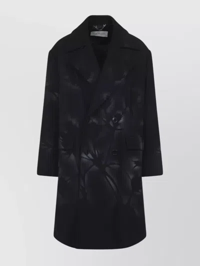 DRIES VAN NOTEN FLORAL DOUBLE BREASTED COAT SIDE POCKETS