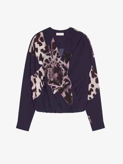 DRIES VAN NOTEN DRIES VAN NOTEN FLORAL DRAPED BLOUSE