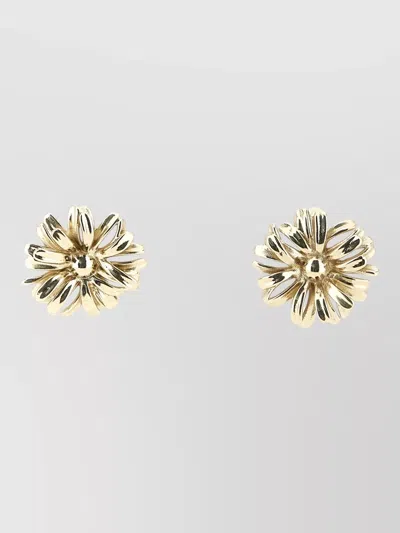 Dries Van Noten Floral Earrings In White