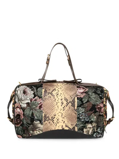 Dries Van Noten Floral East-west Bag In Gray