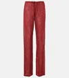 Dries Van Noten Floral Georgette Straight Pants In Multicoloured