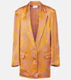 Dries Van Noten Basti Floral Viscose-blend Jacket In Orange