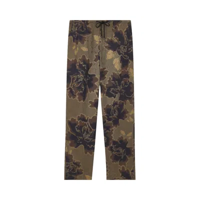 Pre-owned Dries Van Noten Floral Jacquard Drawstring Pant 'brown' | Men's Size 52